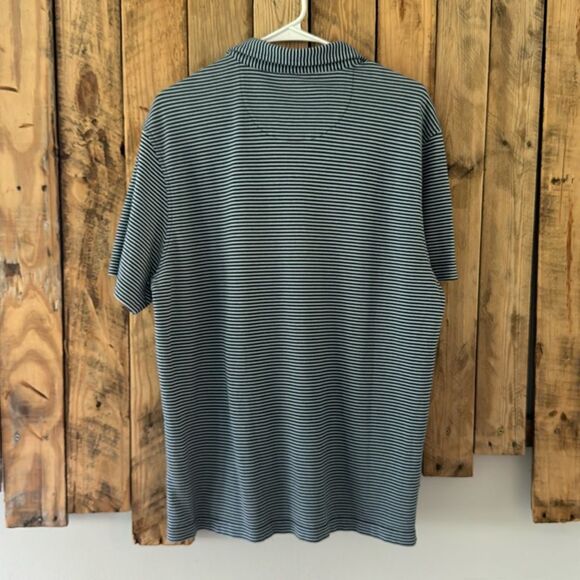 UNTUCKit Men’s XL Polo Shirt Blue Navy Striped‎ Pima Cotton Casual Short Sleeve - Picture 3 of 11